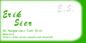 erik sier business card